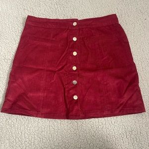 Red button up skirt